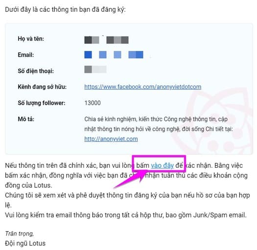 Hướng dẫn cách tạo Page (Kênh) trên MXH Lotus 11 xác nhận tạo kênh trên lotus