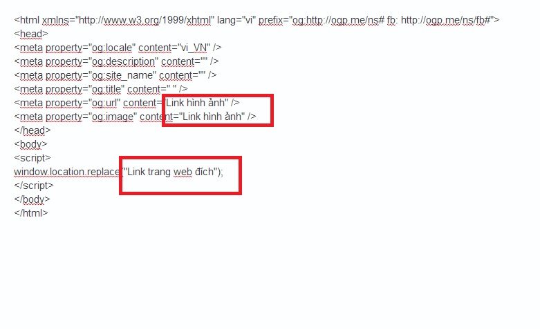 Hướng dẫn Fake hình ảnh để người dùng nhấp vào Link trên Facebook 6 fake link hinh anh facebook