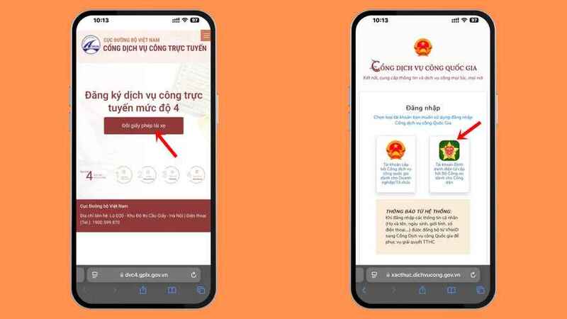 Hướng dẫn đổi giấy phép lái xe online tại nhà 7 Chọn mục "Đổi giấy phép lái xe"