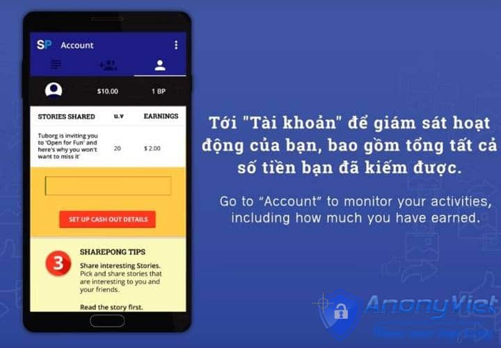 Hướng dẫn kiếm tiền Online với SharePong do báo VNExpress giới thiệu 19