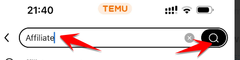 Hướng dẫn kiếm tiền từ Affiliate Temu đơn giản nhất 12 truy cập affiliate temu từ app