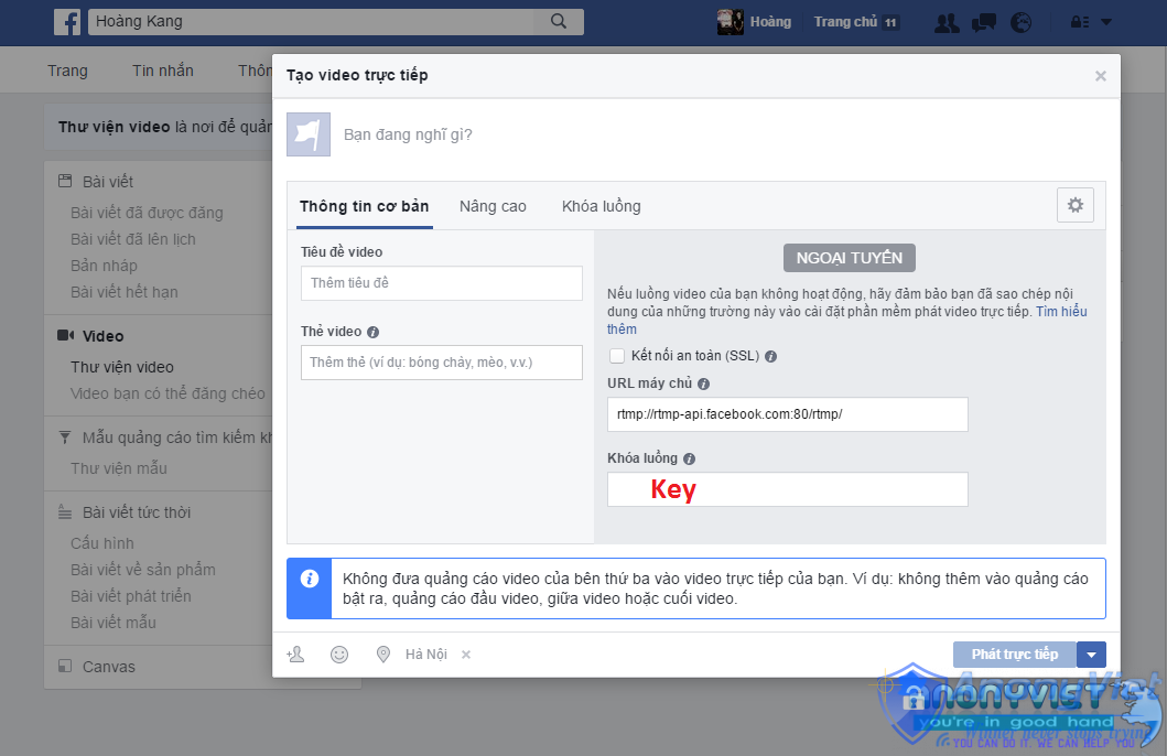 Hướng dẫn Live Stream Thống Kê Tương Tác trên Facebook 16 Điền thông tin