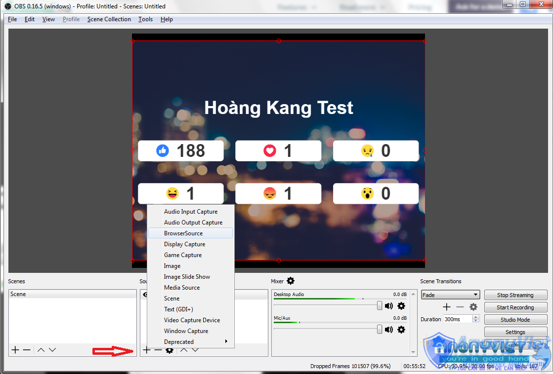 Hướng dẫn Live Stream Thống Kê Tương Tác trên Facebook 18 tạo source
