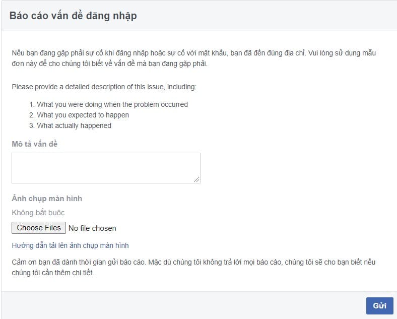 Hướng dẫn Mở khóa Facebook vì chia sẽ link xxx 8 Báo cáo Vấn đề đăng nhập