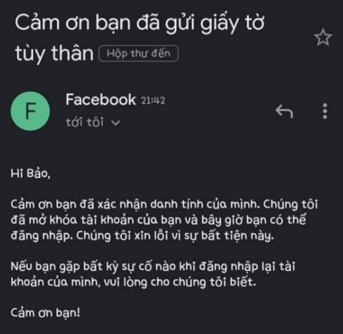 Hướng dẫn Mở khóa Facebook vì chia sẽ link xxx 10 Facebook gửi phản hổi - Mở khóa Facebook
