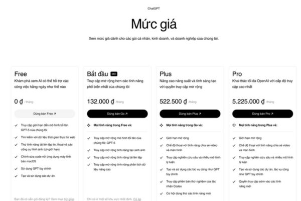 Hướng dẫn đăng ký ChatGPT Go với giá chỉ 132.000 đồng! 9 ChatGPT Go với mức giá chỉ 132.000 đồng