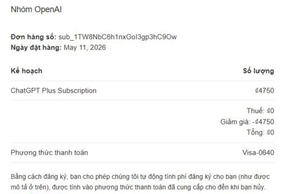 Hướng dẫn nhận 1 tháng ChatGPT Plus miễn phí 12 Sử dụng Apple Pay để thanh toán