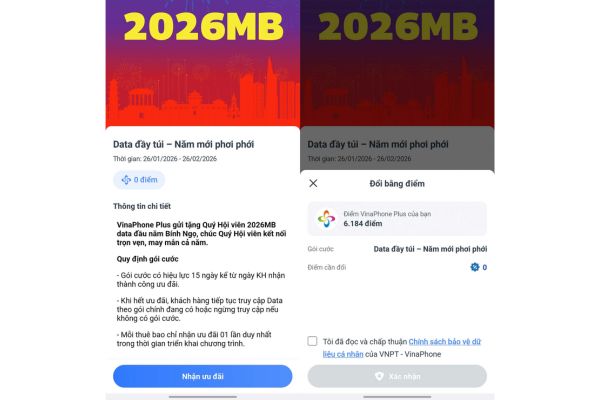 Hướng dẫn nhận 2026 MB Data Vinaphone miễn phí 10 Hướng dẫn nhận 2026 MB Data Vinaphone miễn phí
