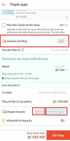 Hướng dẫn áp dụng 3 mã giảm giá Shopee vào 1 đơn hàng 12 Hướng dẫn áp dụng 3 mã giảm giá Shopee vào 1 đơn hàng 11