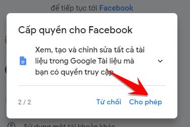 cap quyen facebook google tai lieu
