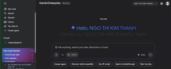 Hướng dẫn cách dùng Gemini Enterprise miễn phí 30 ngày