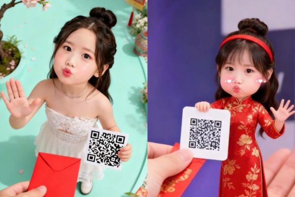 Hướng dẫn tạo ảnh cầm mã QR nhận lì xì siêu cute đón Tết 10 Cơn sốt ảnh AI 3D dịp Tết Bính Ngọ 2026