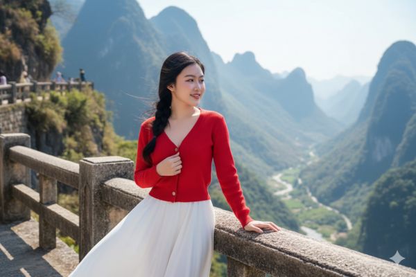 Hướng dẫn tạo ảnh sống ảo tại đèo Mã Pí Lèng với AI 13 Concept 3: Deep mood nhìn xuống thung lũng