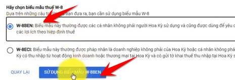 Hướng dẫn xác minh Thuế Google Adsense Việt Nam mới nhất 23 cách khai thông tin mẫu W-8BEN adsense việt nam