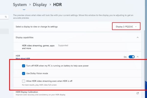 Hướng dẫn kích hoạt Dolby Vision HDR Windows 11