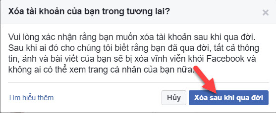 Làm thế nào để tự động xóa tài khoản Facebook sau khi bạn chết 5