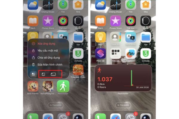 Mẹo ghim bộ đếm số bước lên màn hình iPhone để theo dõi sức khỏe 15 Chọn "Sửa màn hình chính"