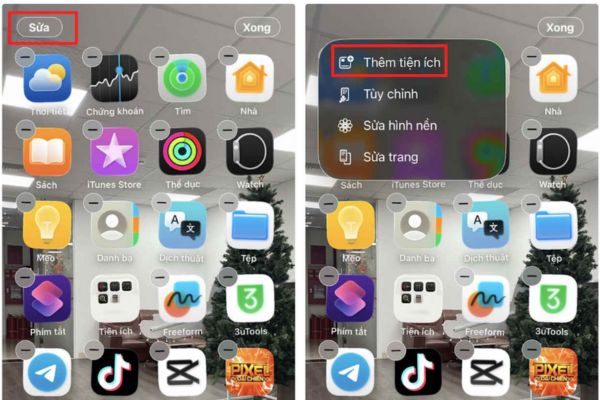Mẹo ghim bộ đếm số bước lên màn hình iPhone để theo dõi sức khỏe 16 Chọn "Thêm tiện ích"