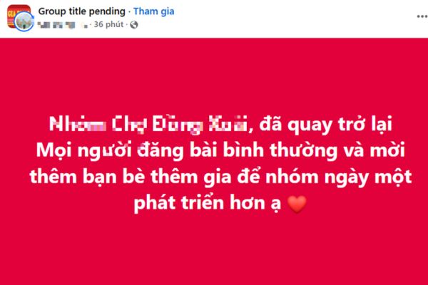 Nhiều nhóm vẫn bị kẹt với cái tên "Group title pending"