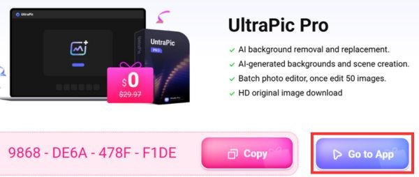 Nhận ngay 90 ngày UltraPic Pro: Xóa phông, làm nét ảnh bằng AI 8 Chọn Go to App