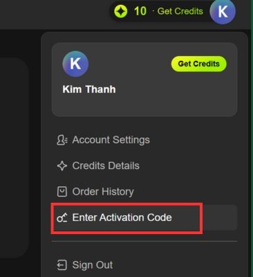 Nhận ngay 90 ngày UltraPic Pro: Xóa phông, làm nét ảnh bằng AI 10 Chọn mục Enter Activation Code