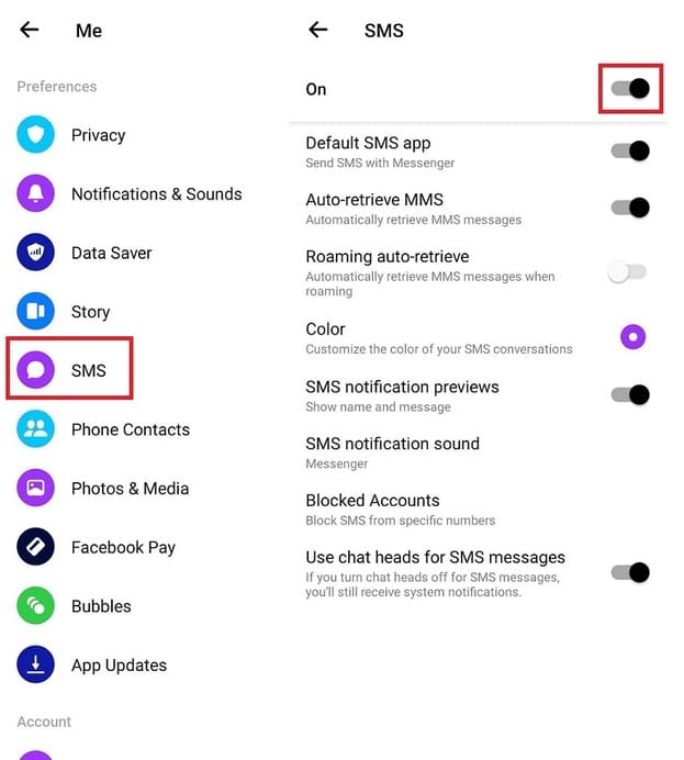 Những mẹo hay của Messenger có thể bạn chưa biết 31 chon messenger lam sms mac dinh