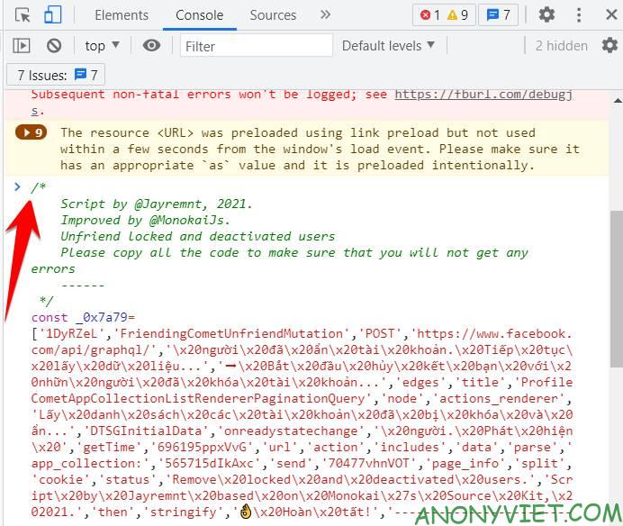 Script xóa bạn bè đã bị khóa trên Facebook 7 script xoa ban be khoa bi khoa nick