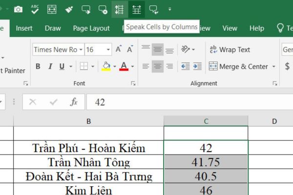 Speak Cells: Công cụ Excel đọc bảng tính bằng giọng nói cực hay 16 Excel sẽ tô sáng ô đang được đọc