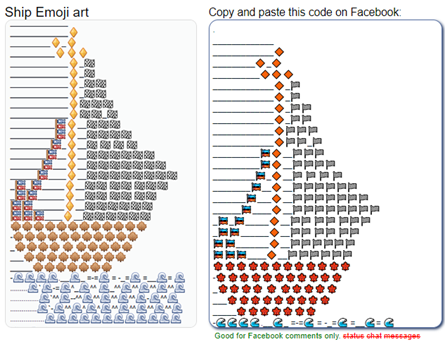 Tạo Status với kiểu chữ độc lạ trên Facebook 13 Tạo status ấn tượng với EMOJI ART