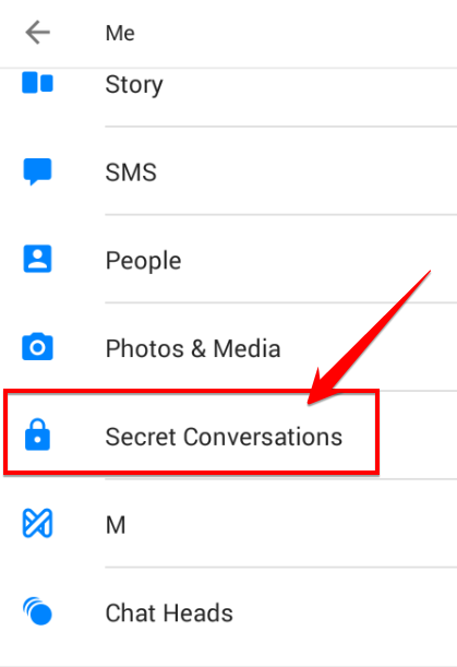 Tạo trò chuyện bí mật tự xóa trên Facebook Messenger 17 Chọn mục Secret Conversations
