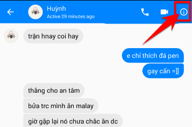 Tạo trò chuyện bí mật tự xóa trên Facebook Messenger 19 Nhấn vào biểu tượng infomation
