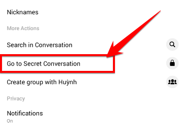 Tạo trò chuyện bí mật tự xóa trên Facebook Messenger 20 Chọn Go to Secret Conversation