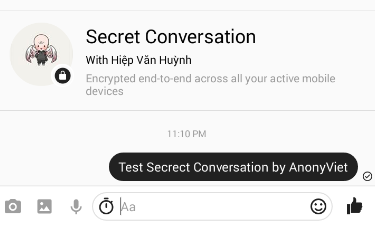 Tạo trò chuyện bí mật tự xóa trên Facebook Messenger 21 Mở cuộc trò chuyện Secret Conversations