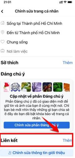Trang trí Facebook bằng cách thêm Link Liên kết cực ngầu 14 them lien ket facebook