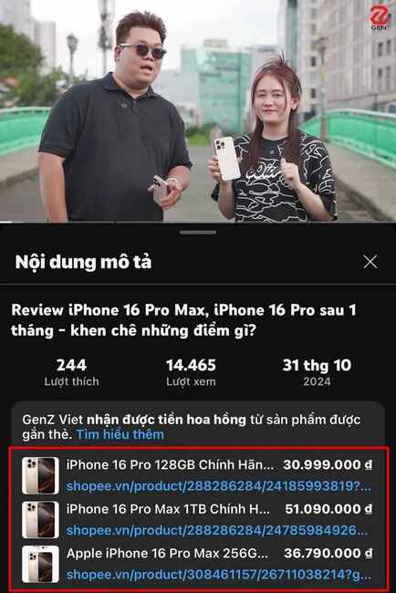Hướng dẫn sử dụng YouTube Mua Sắm trên điện thoại