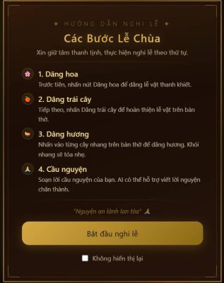 Tết Bận Rộn Không Đi Chùa Được? Hãy Viếng Chùa Online – Thắp Hương, Dâng Hoa, Cầu Nguyện Ngay Tại Nhà! 3 cac buoc le chua online