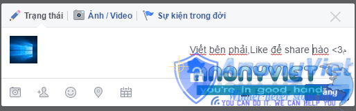 Tut viết Status bên phải trong Facebook 6 4
