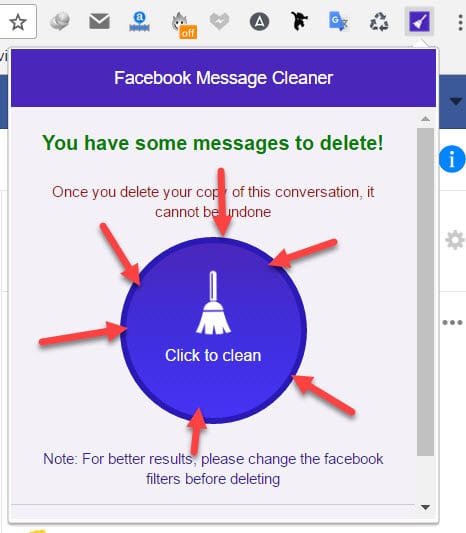 Xóa toàn bộ tin nhắn Facebook bằng 1 cú click 7
