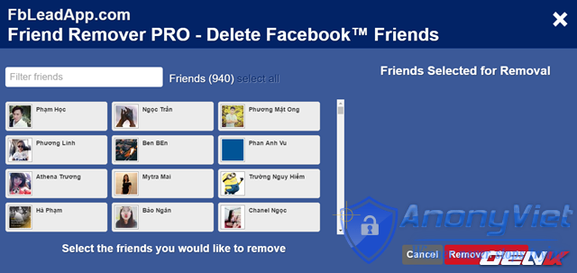 Xóa tất cả bạn bè Facebook trong 2s 16 Xóa tất cả bạn bè Facebook trong 2s 13