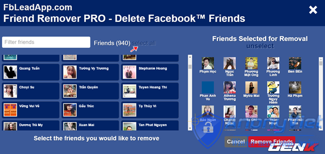 Xóa tất cả bạn bè Facebook trong 2s 18 Xóa tất cả bạn bè Facebook trong 2s 15