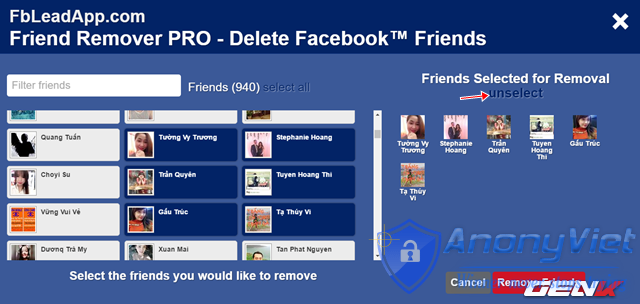 Xóa tất cả bạn bè Facebook trong 2s 19 Xóa tất cả bạn bè Facebook trong 2s 16