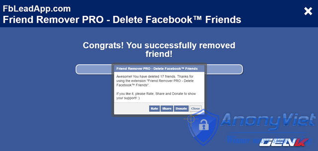 Xóa tất cả bạn bè Facebook trong 2s 22 Xóa tất cả bạn bè Facebook trong 2s 19