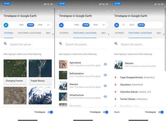 Cách xem video Timelapse trong Google Earth
